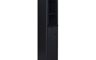 Beautiful Fluted Linen Storage Cabinet in Rich Black