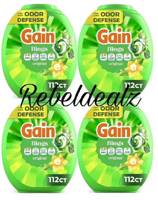 Gain Flings Liquid Washing Detergent Pods - 112 Count
