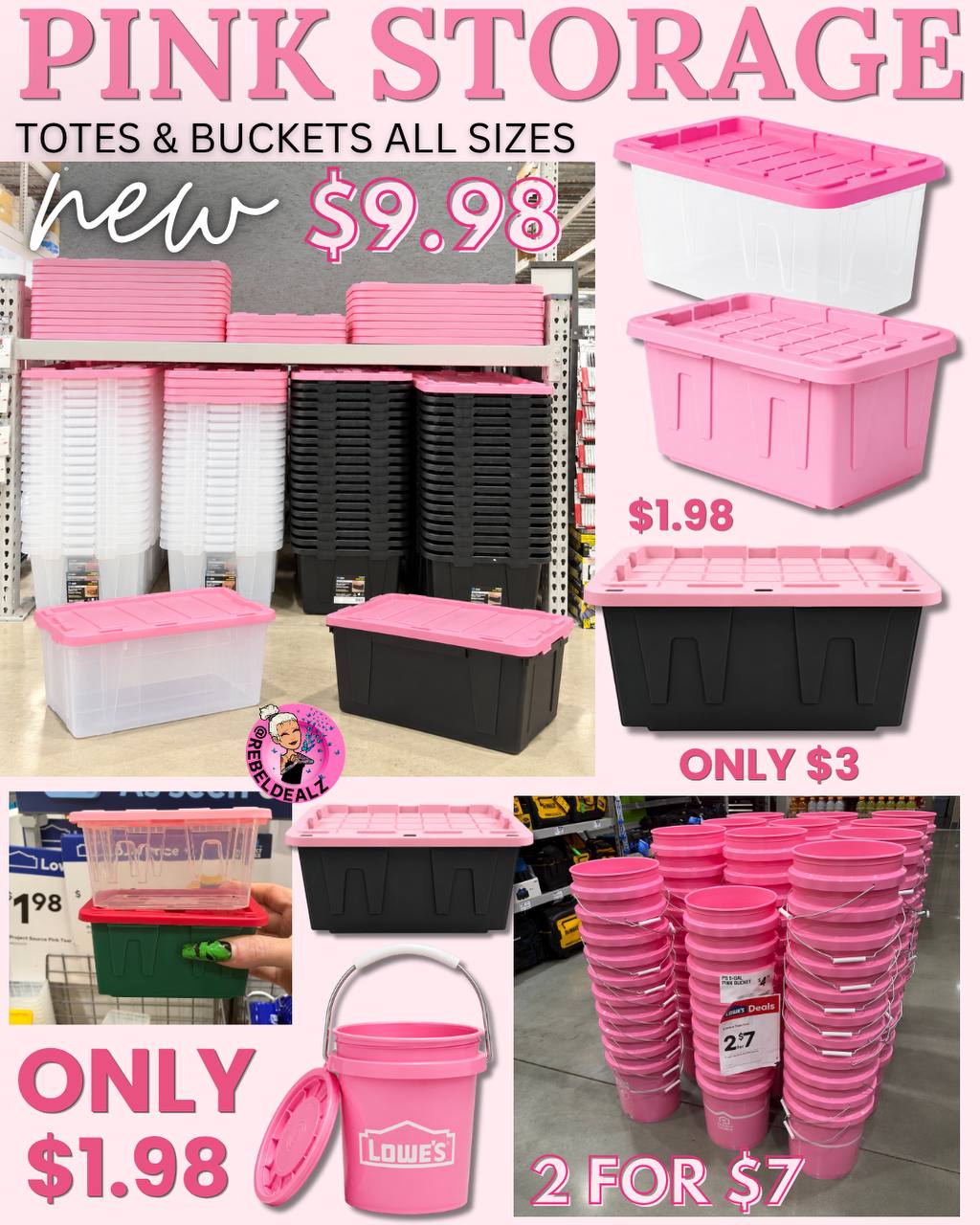 New Pink Storage at Lowe’s Starting at Just $1
