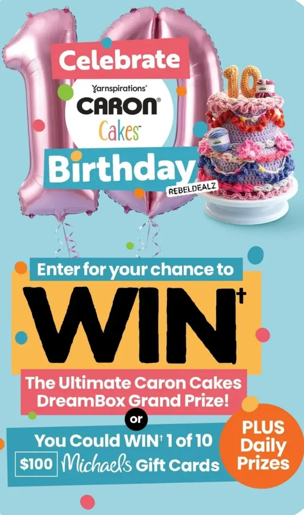 Caron Cakes 10th Birthday Sweepstakes: Grand Prize and Gift Cards