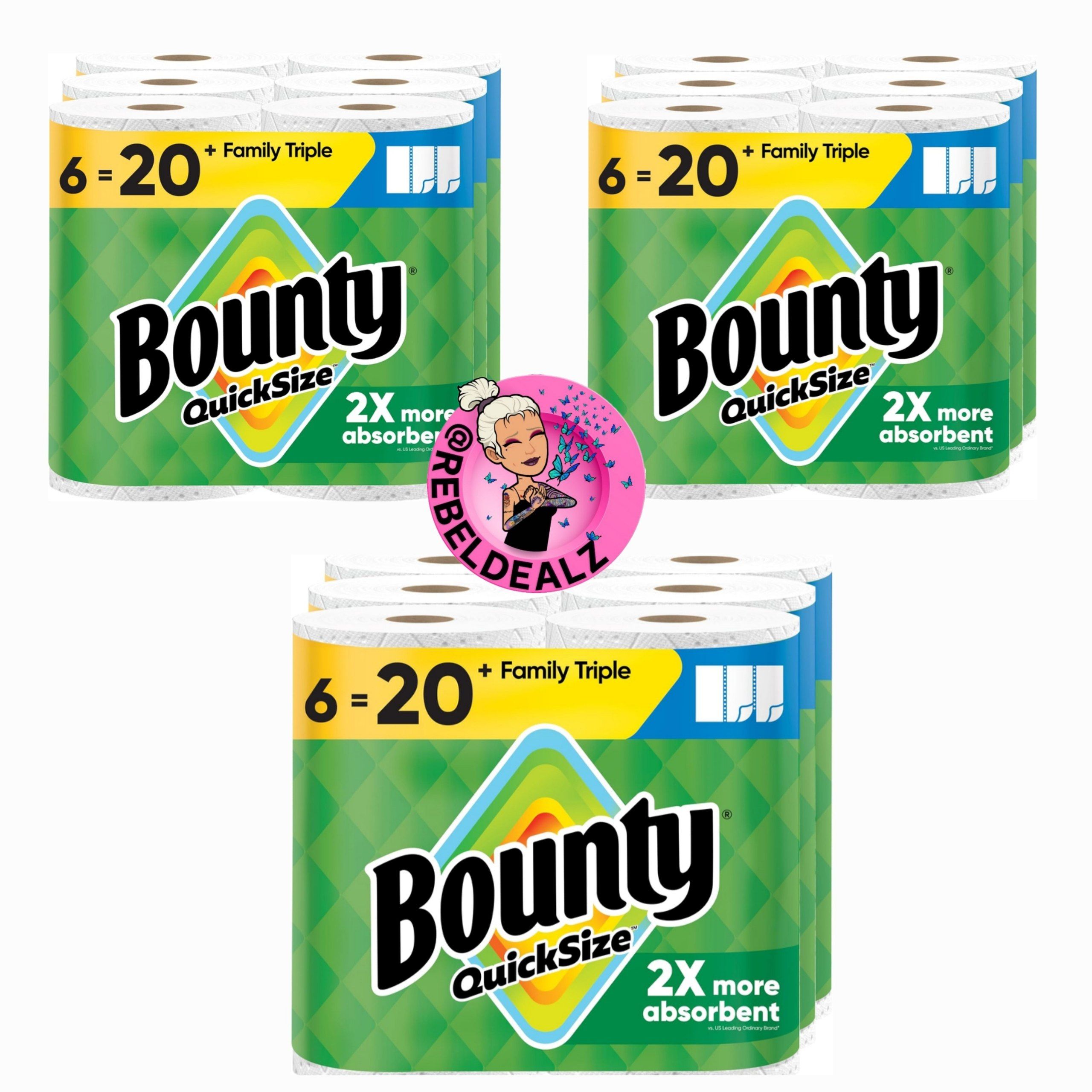 Bounty Paper Towels Quick Size 6-Pack Triple Rolls on Sale at Amazon