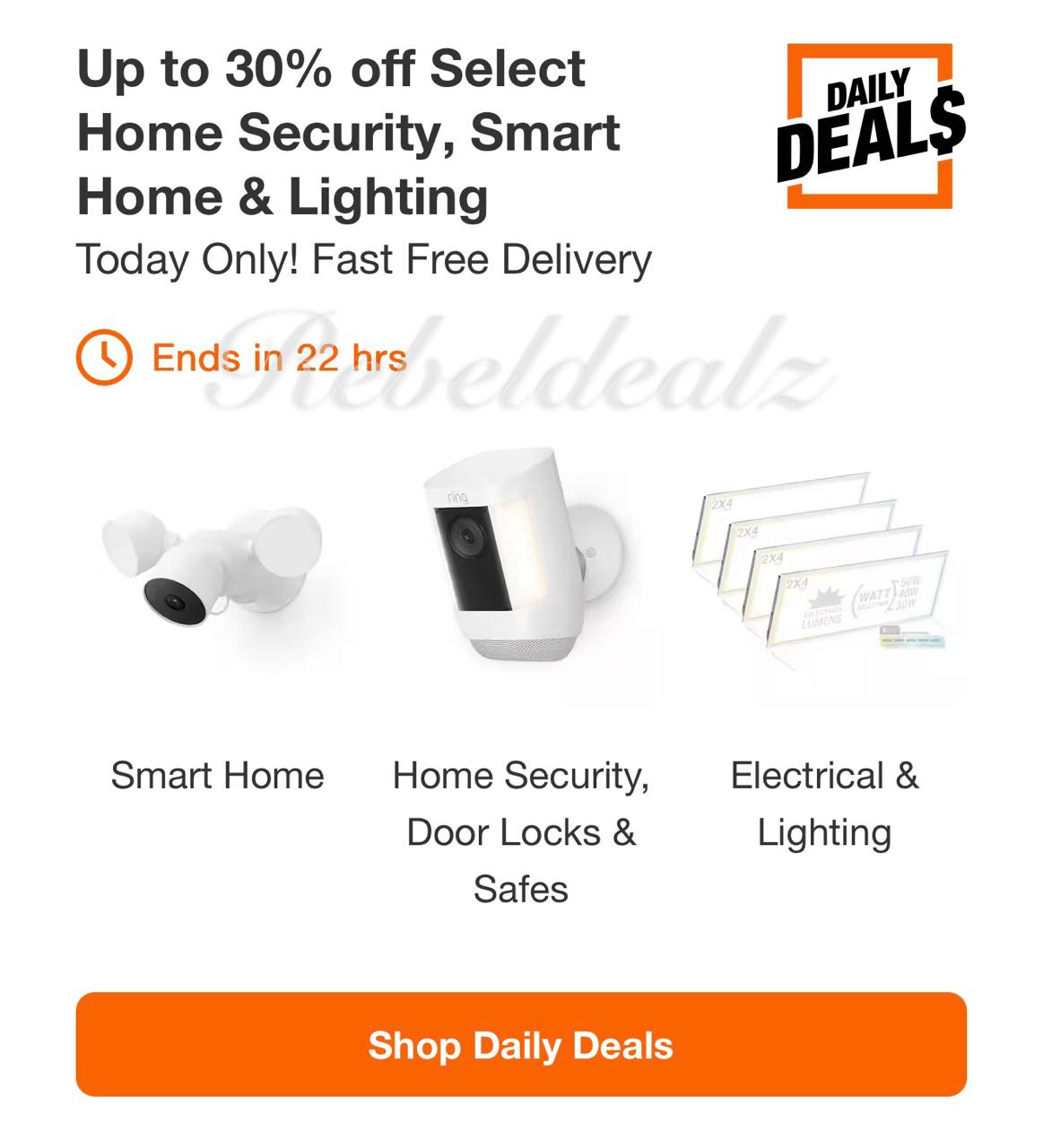 Home Depot Daily Deal: Up to 30% Off Home Security, Smart Home & Lighting
