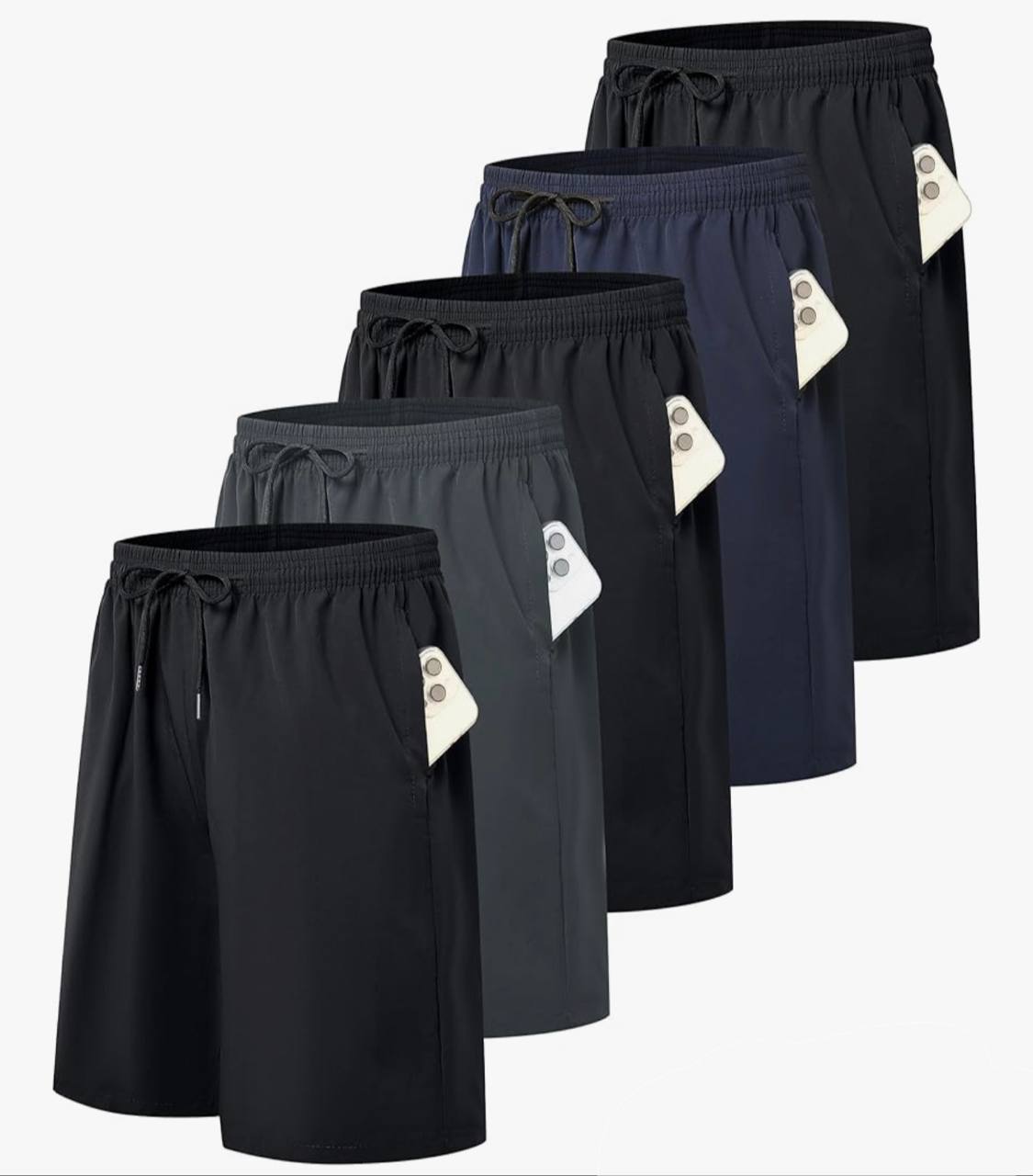 Kinglaman 5 Pack Mens Athletic Gym Workout Shorts Quick Dry