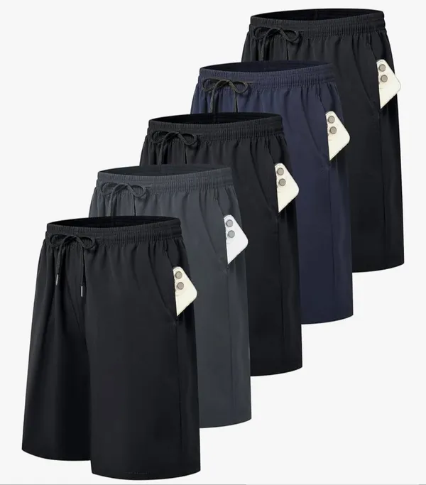 Kinglaman 5 Pack Mens Athletic Gym Workout Shorts Quick Dry