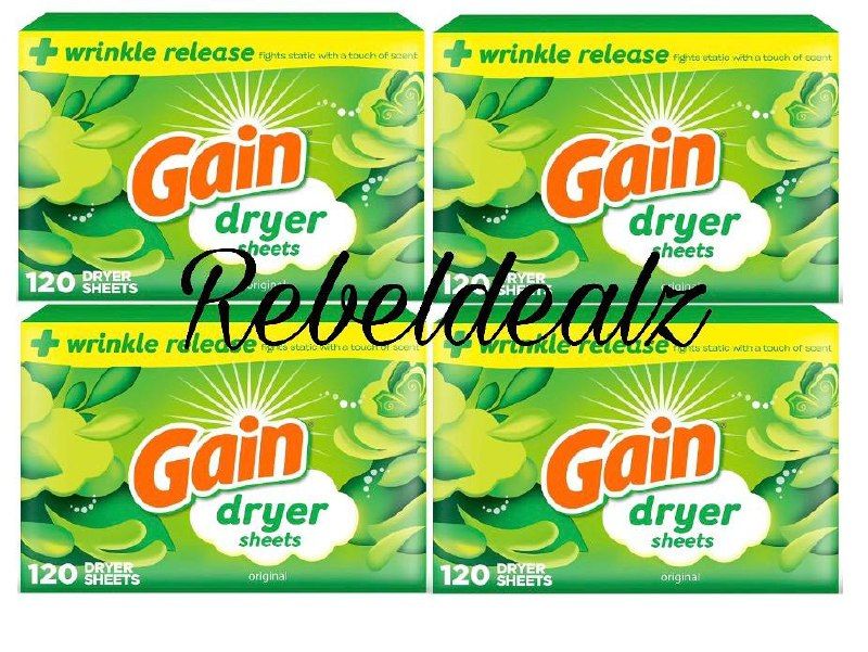 Gain Dryer Sheets Plus Wrinkle Release 120 Count on Sale