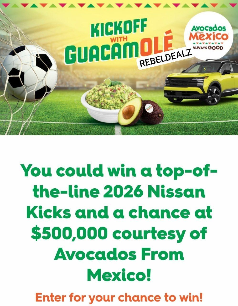 Avocados 'Kickoff with the GuacamOlé' Sweepstakes