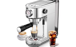 Atatix 20 Bar Espresso Machine with Milk Frother, $98.xx at Amazon