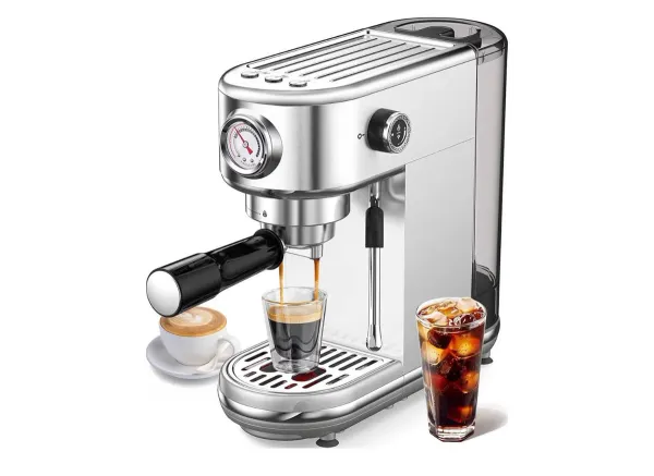 Atatix 20 Bar Espresso Machine with Milk Frother, $98.xx at Amazon