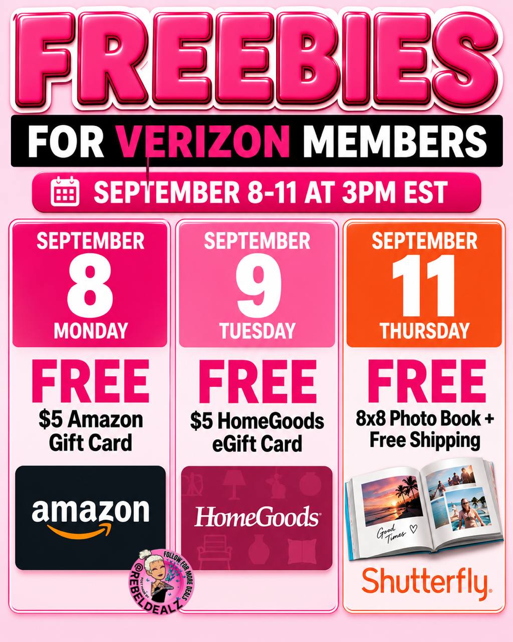 Verizon FREEBIES Are Back September 8-11
