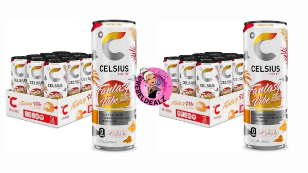 CELSIUS FANTASY VIBE Sparkling Mandarin Marshmallow Energy Drink Sale