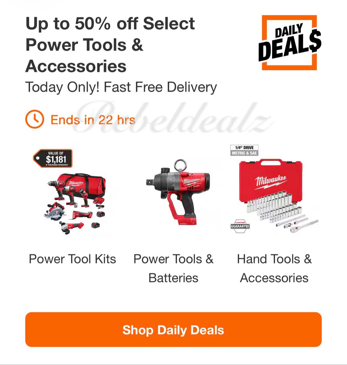 Up to 50% Off Select Power Tools and Accessories at Home Depot