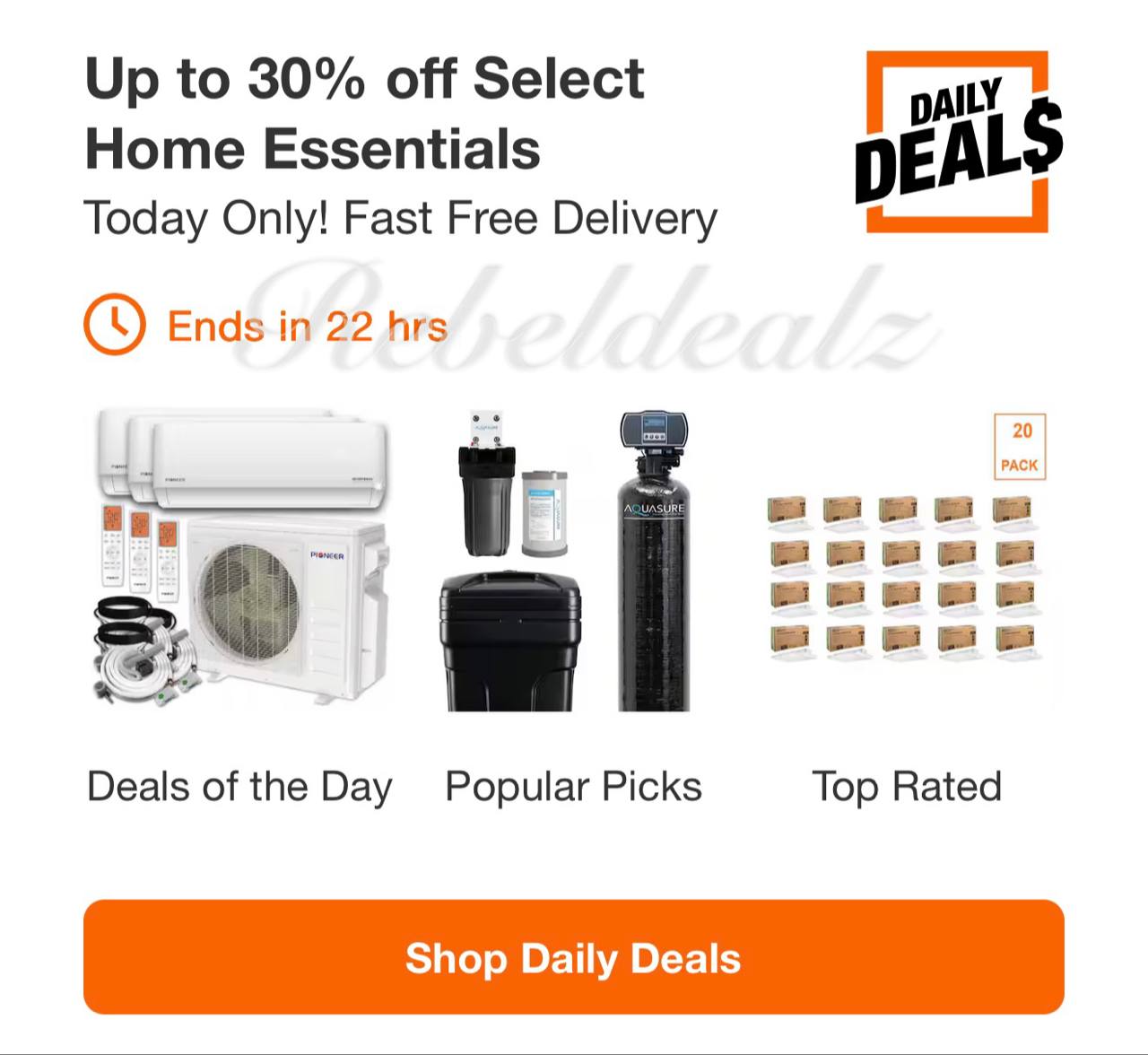 Home Depot Daily Deal: Up to 30% Off Select Home Essentials