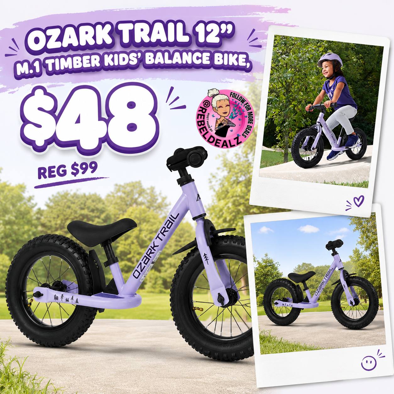 Ozark Trail 12" M.1 Timber Kids' Balance Bike Deal