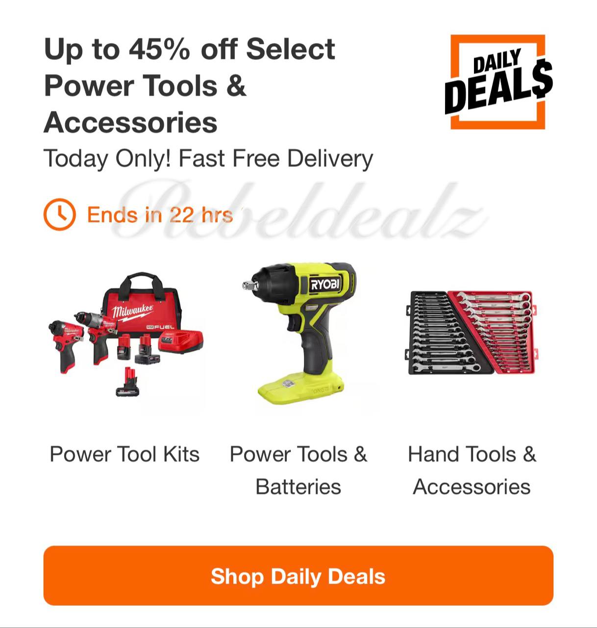 Home Depot Daily Deals: Up to 45% Off Power Tools