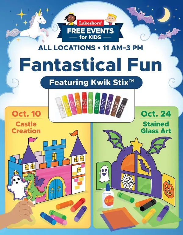 Free Kids Events at Lakeshore: Castle Fun and Stained Glass Art