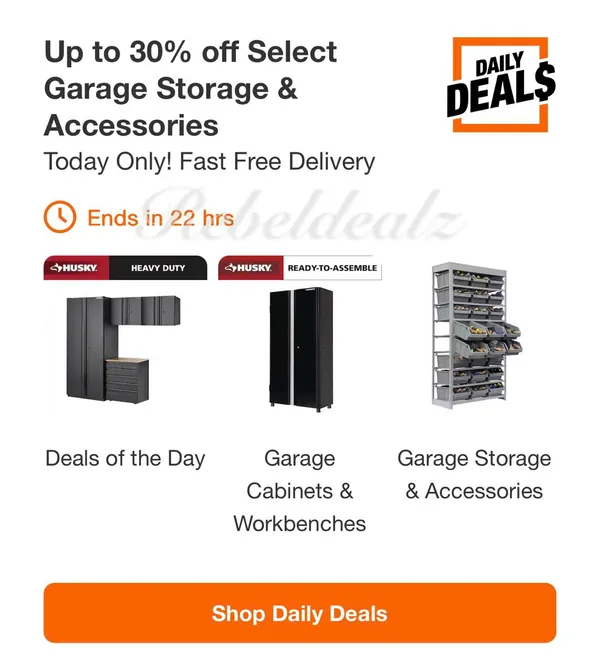Up to 30% Off Select Garage Storage and Accessories at Home Depot