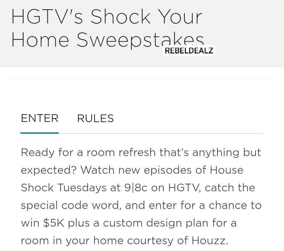 HGTV's Shock Your Home Sweepstakes: Win $5K Plus a Design Plan
