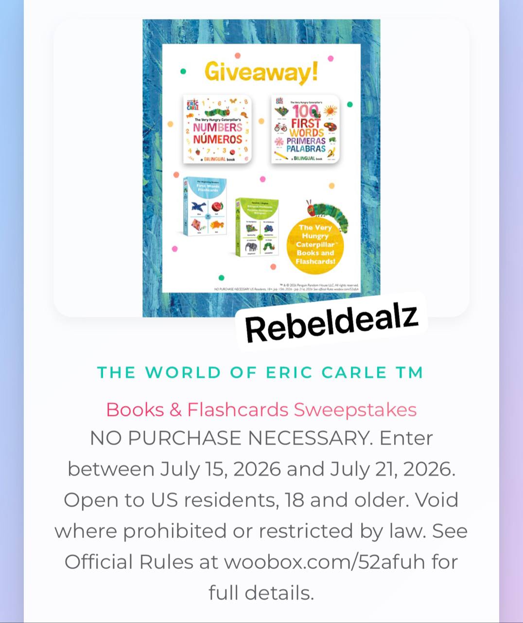 The Eric Carle Books + Flashcards Giveaway