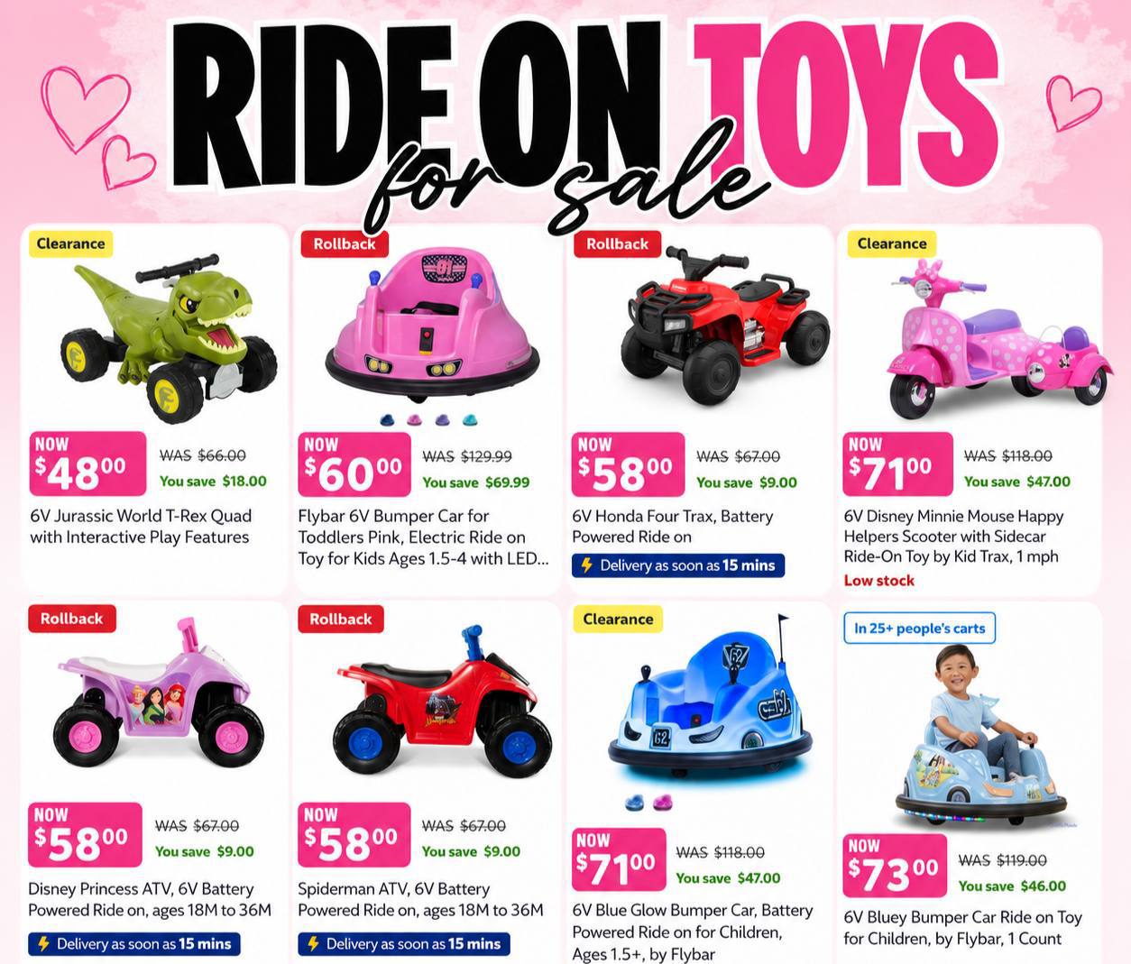 Huge 6V Ride Ons Sale at Walmart