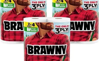 Brawny Tear-A-Square 3-Ply Paper Towels 6 Double Rolls $10.xx