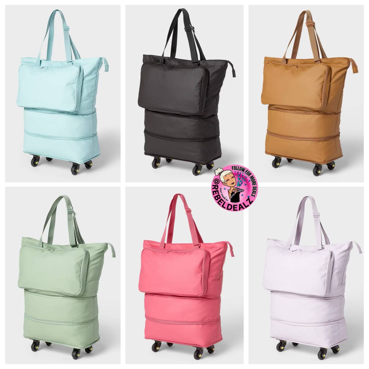Brightroom Collapsible Rolling Tote on Sale