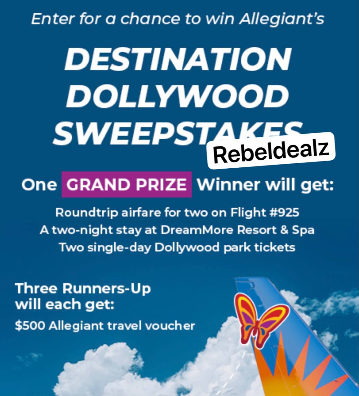 Allegiant Air Destination Dollywood Sweepstakes: Win $500 Travel Vouchers