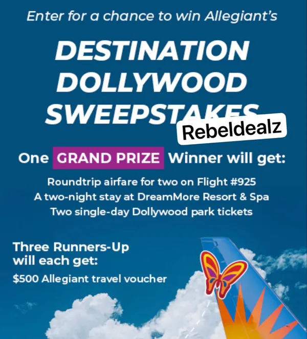 Allegiant Air Destination Dollywood Sweepstakes: Win $500 Travel Vouchers