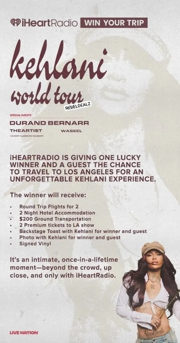 iHeartRadio Kehlani Flyaway Sweepstakes - Win a VIP Trip