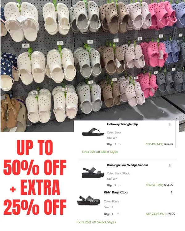 Crocs Sale: Up to 50% Off + Extra 25% Discount