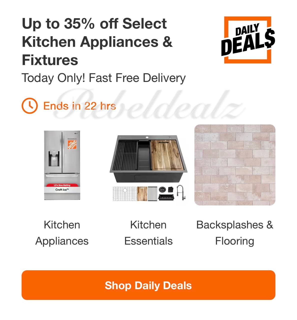 Home Depot Daily Deal: Up to 35% Off Select Kitchen Appliances and Fixtures