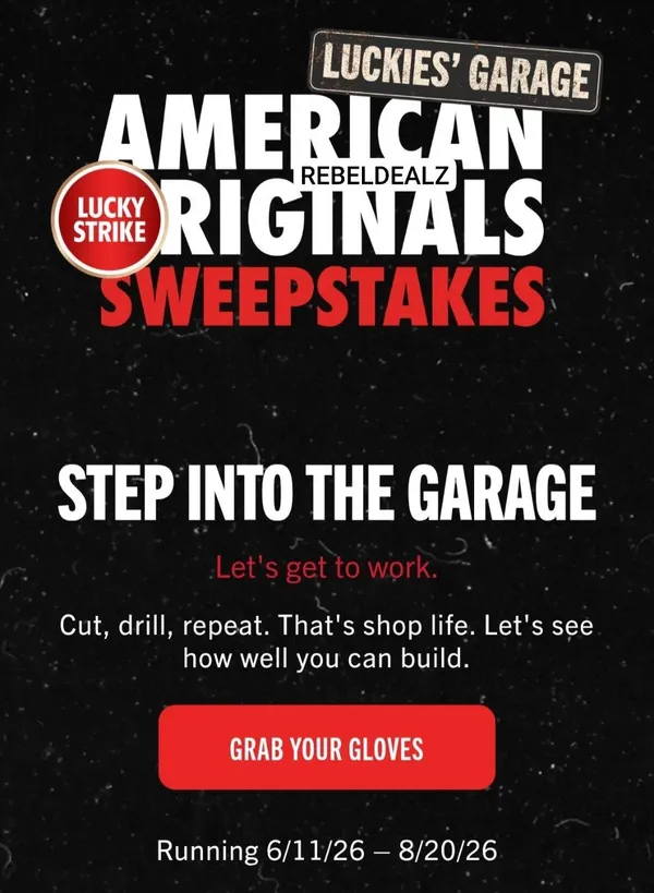 Lucky Strike 'Luckies' Garage' Instant Win Game