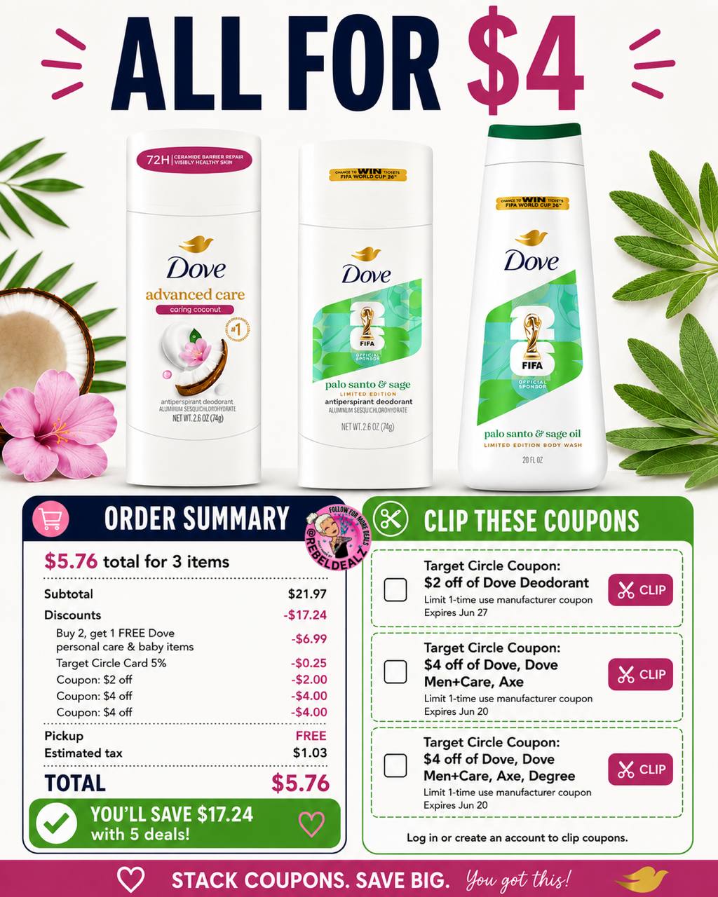 Dove Deal at Target: Grab 3 Items for Just $4!