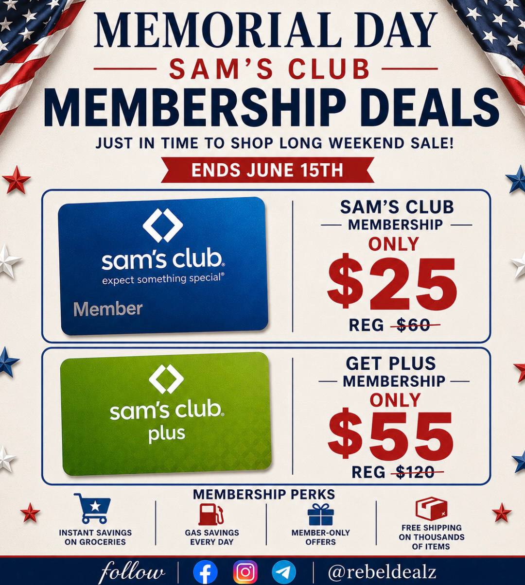 Sam's Club Membership Sale: Get $25 and Plus Memberships on Sale!