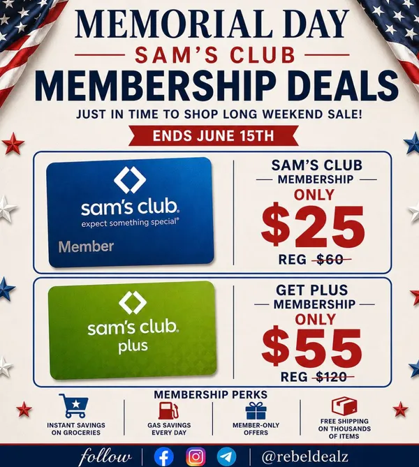 Sam's Club Membership Sale: Get $25 and Plus Memberships on Sale!