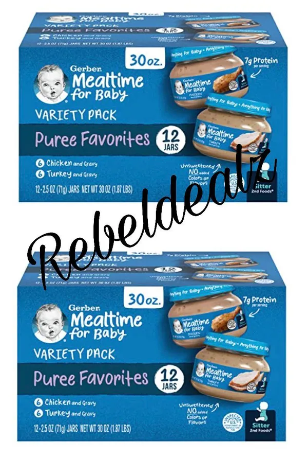 Gerber Stage 2 Baby Food Chicken & Turkey Variety Pack Jars - 12-Pack As Low As $15