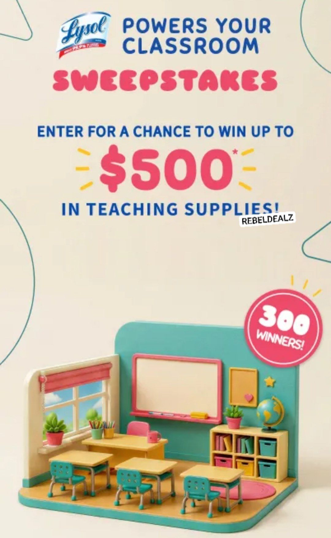 Lysol Powers Your Classroom Sweepstakes: 300 Winners
