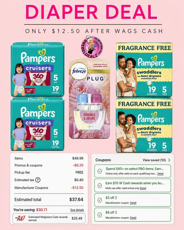 Stock Up on Pampers at Walgreens for Only $12.15 After Rewards