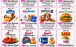 16 Weekend Freebies and Deals for October 17-18, 2026