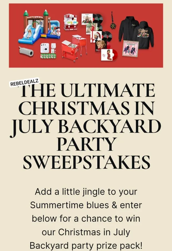 Sony "Christmas in July Backyard Party" Sweepstakes