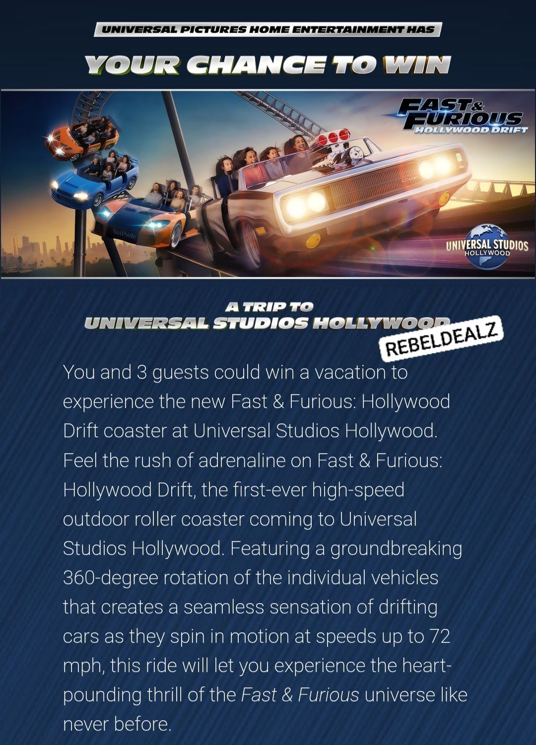 Universal Pictures Fast & Furious 25th Anniversary Sweepstakes