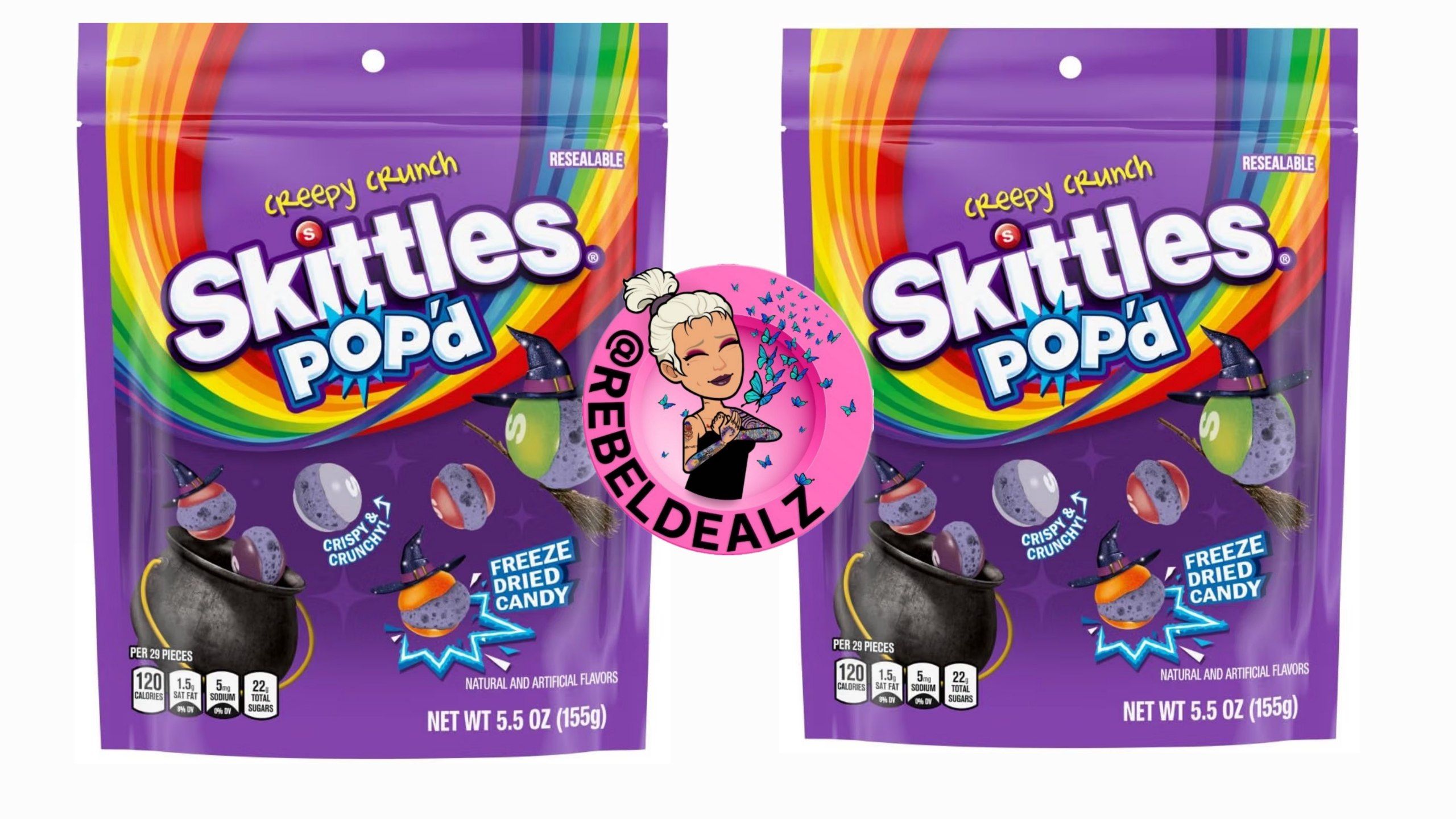 Skittles Pop'd Creepy Crunch Halloween Candy, 2 for $8 at Amazon
