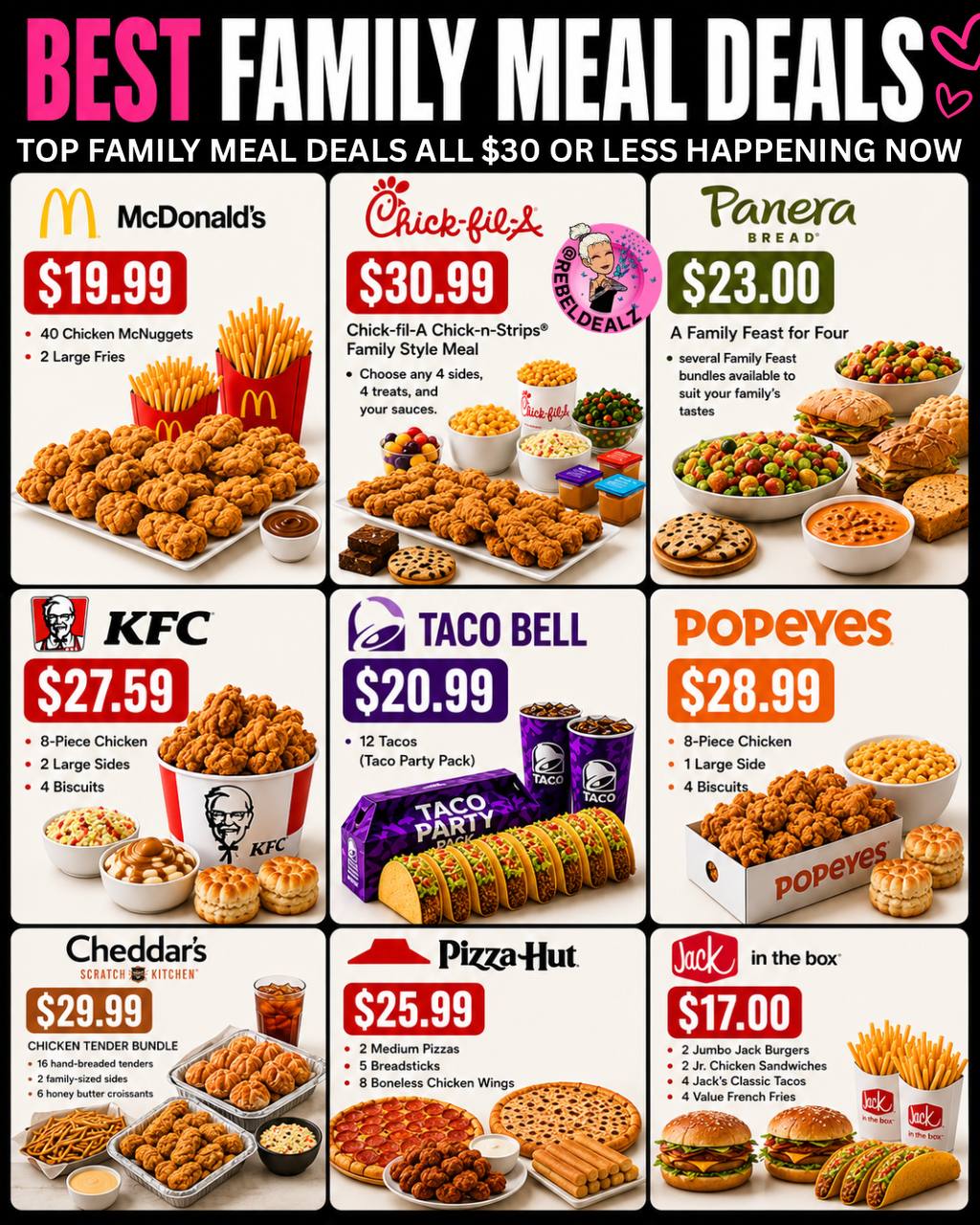 Best Family Meal Deals Under $30