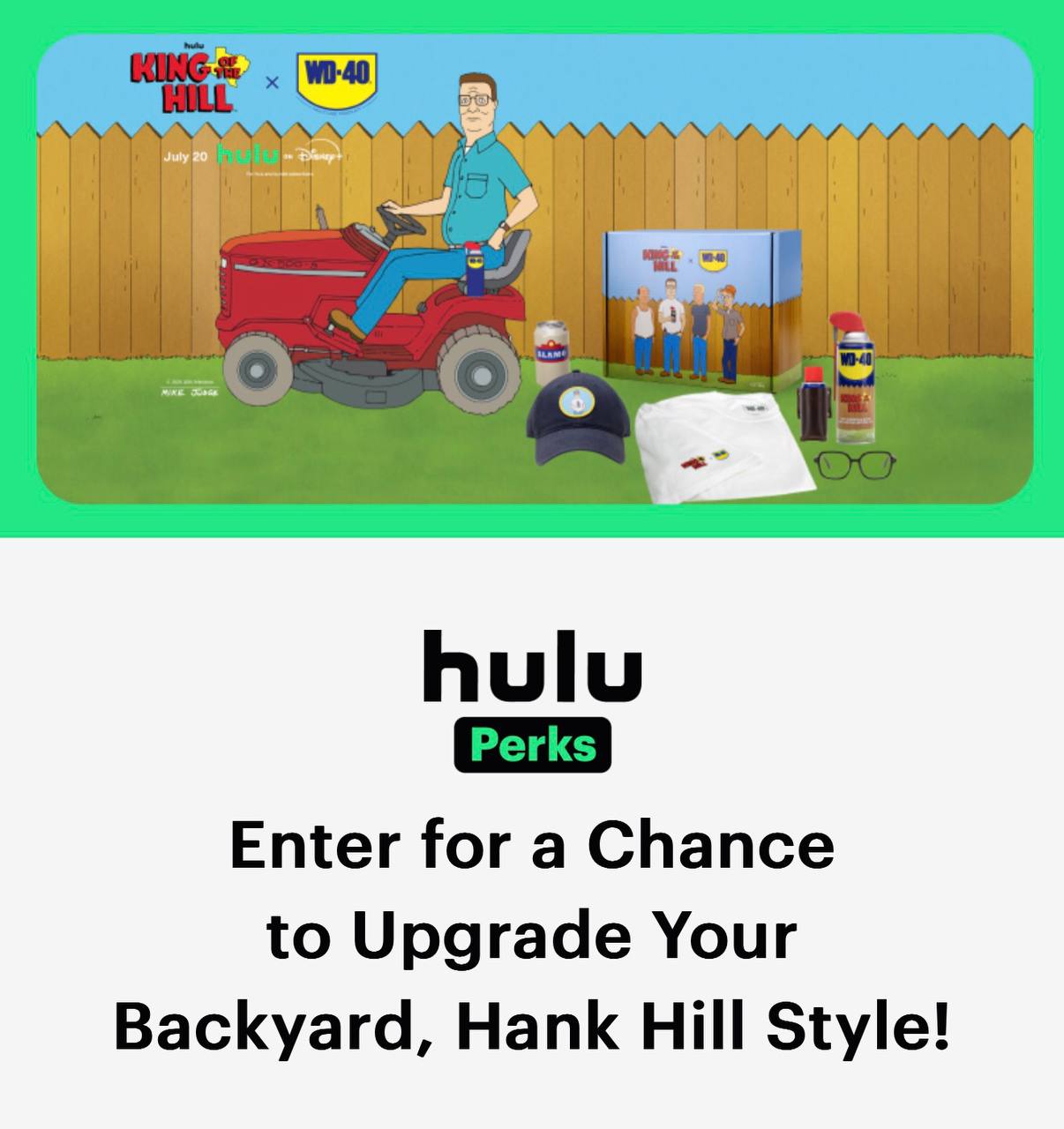 Win a Hank Hill Starter Kit in The King of the Hill x WD-40 Sweepstakes