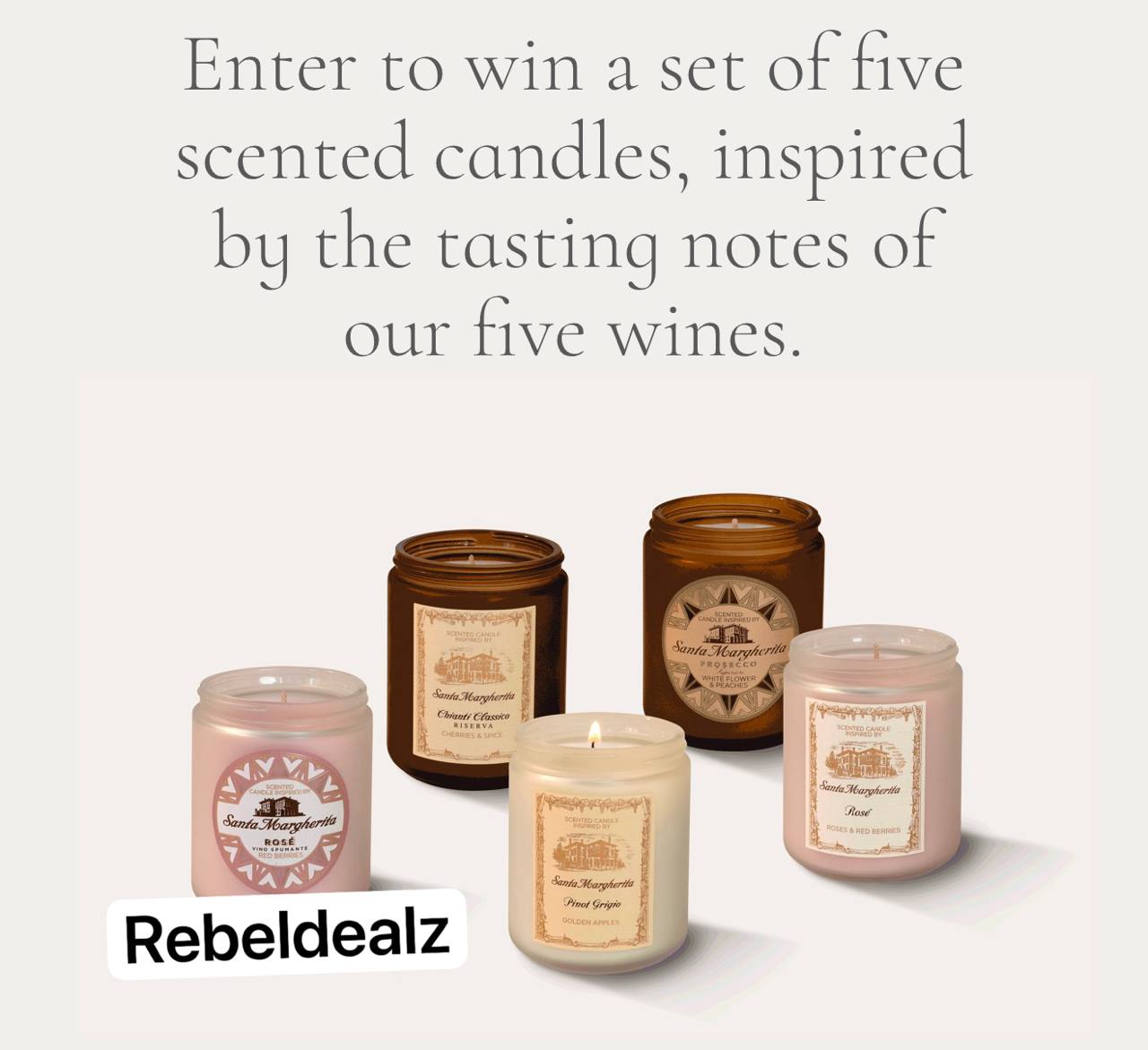 Santa Margherita Holiday Sweepstakes: 725 Win a 5-Pack of Candles
