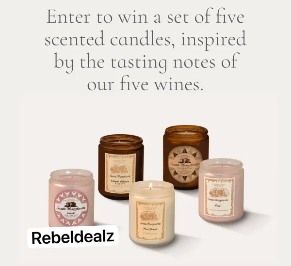 Santa Margherita Holiday Sweepstakes: 725 Win a 5-Pack of Candles