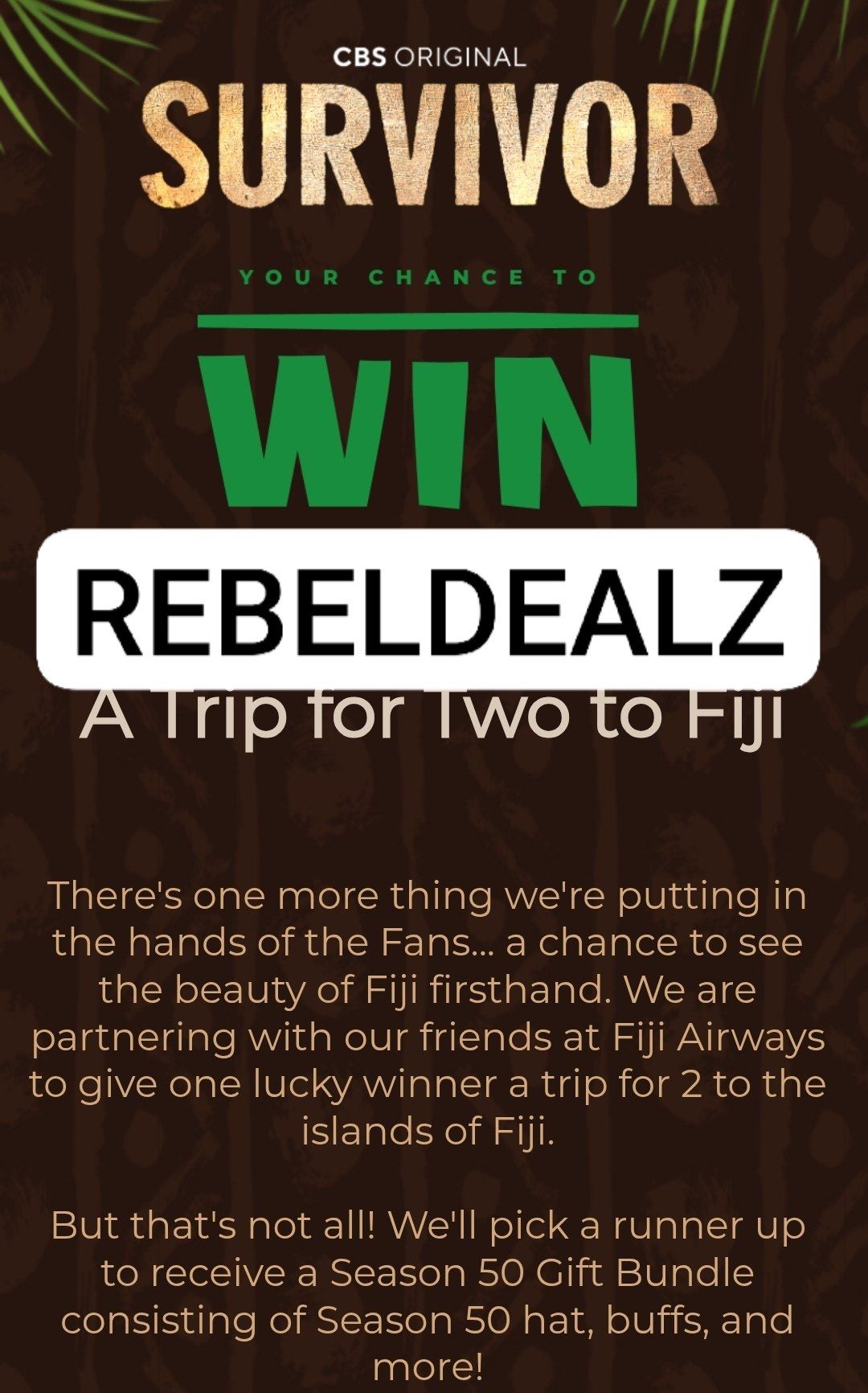 Enter to Win CBS 'Survivor 50' Sweepstakes