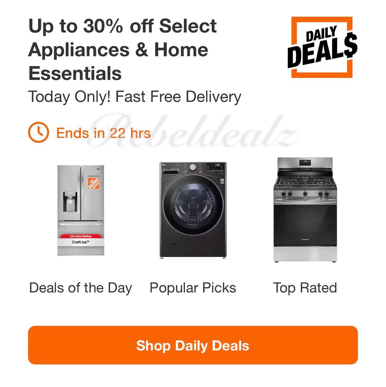 Home Depot Daily Deals: Up to 30% Off Appliances & Home Essentials