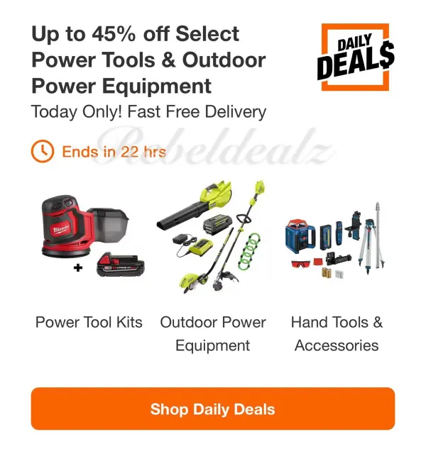 Home Depot Daily Deals: Up to 45% Off Power Tools & Outdoor Equipment