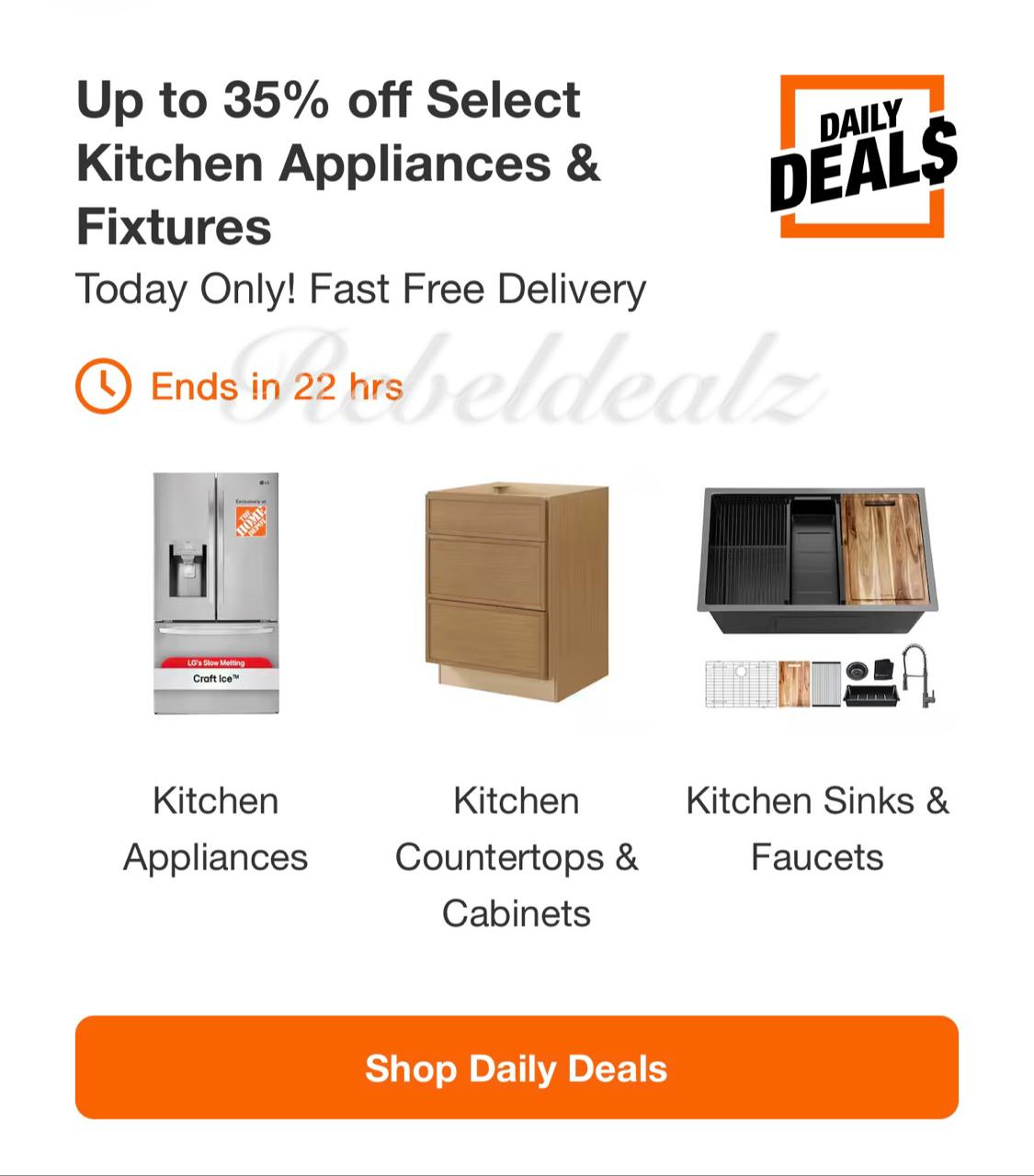 Home Depot Daily Deal: Up to 35% Off Select Kitchen Appliances and Fixtures