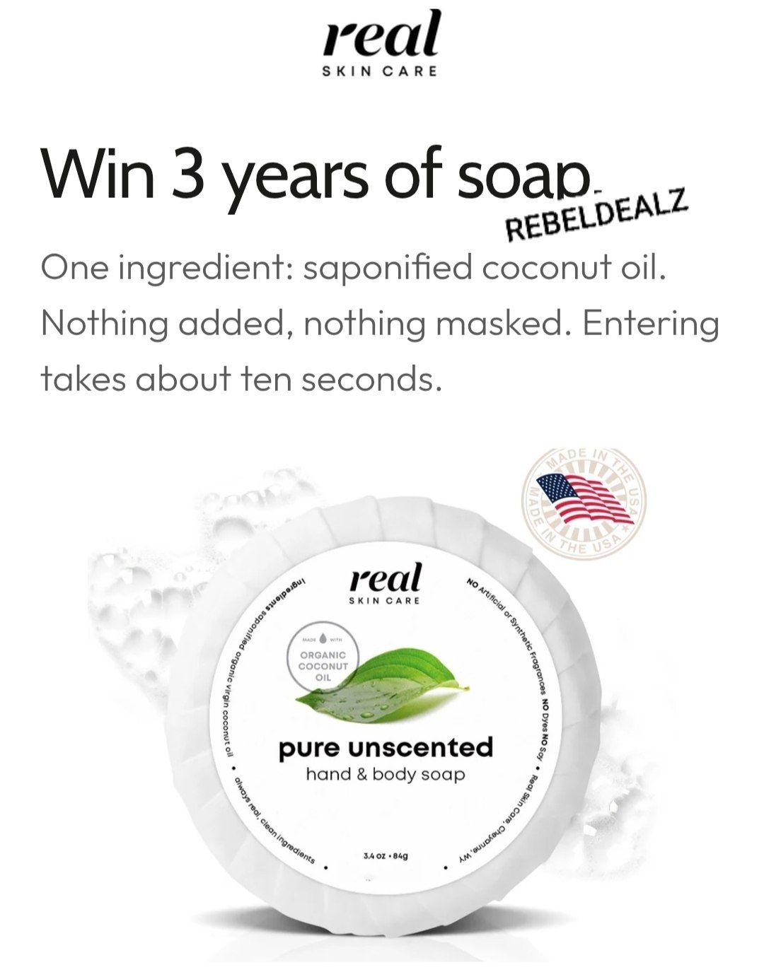 Real Skin Care Win 36 Free Bars Sweepstakes